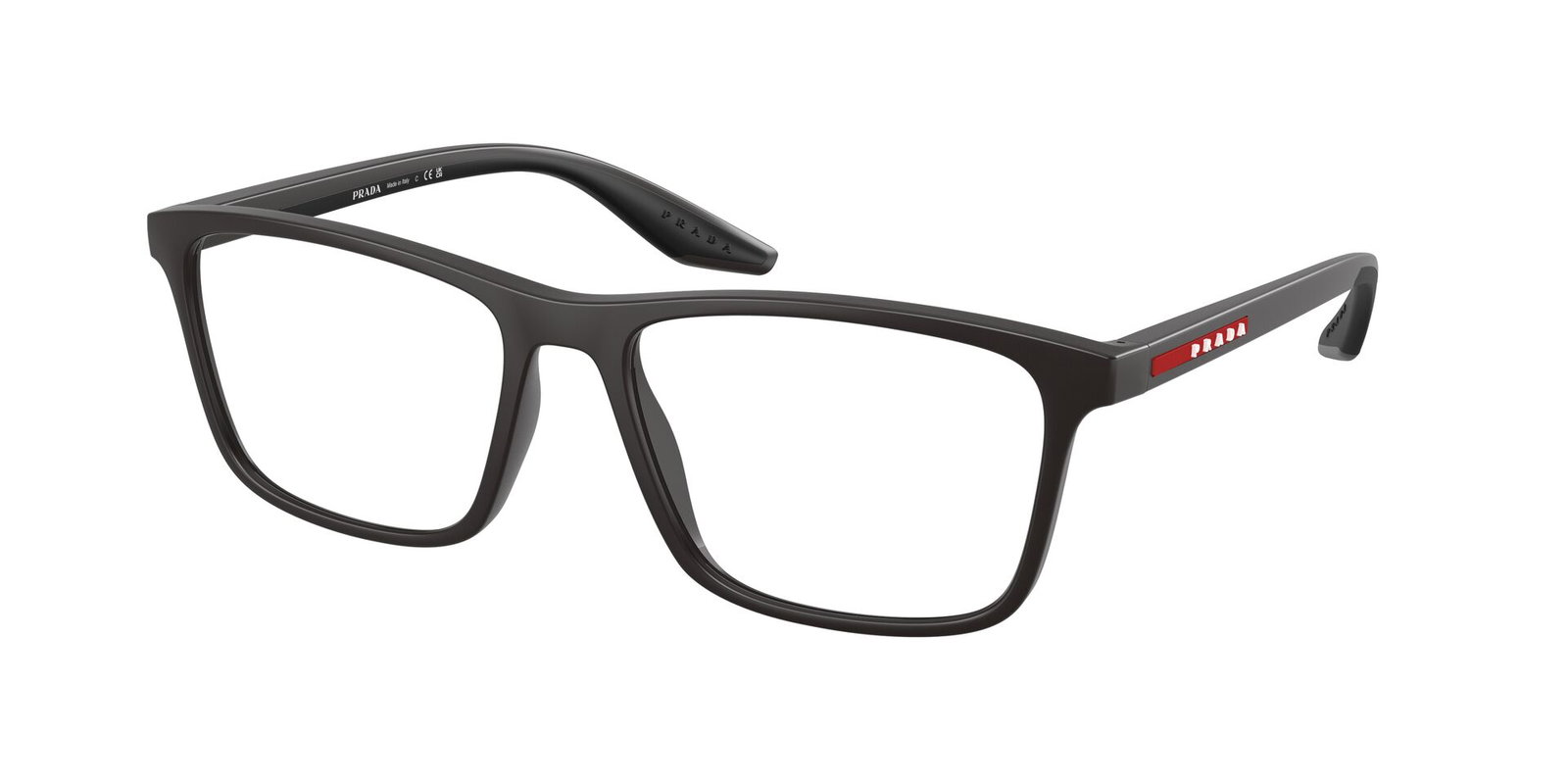 Prada Linea Rossa PS 01QV 18K1O1 – Rechteckige Brille Matt Grau Kunststoff